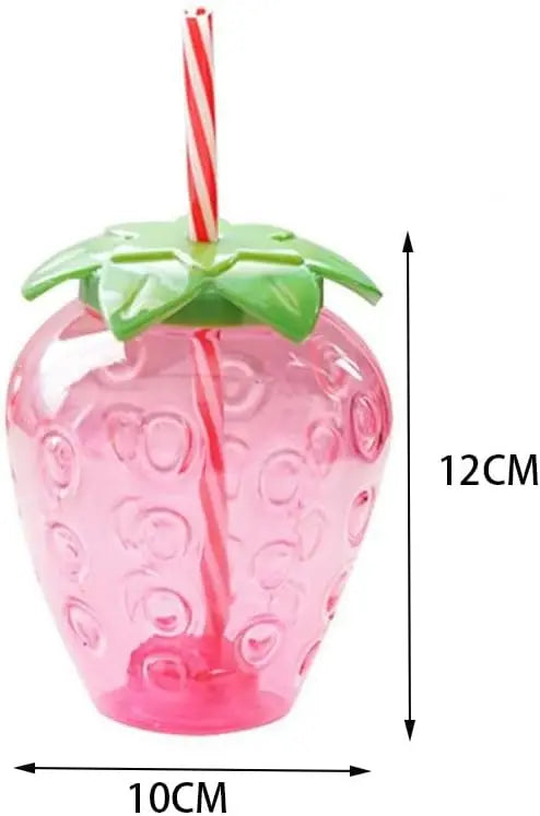 8PCS Strawberry Cups with Lids and Straws Reusable Cute Drinking Cups Strawberry Water Bottles for Hawaiian Summer Party Peaceful Pleasures Health and Wellness Red Cups 0.5L