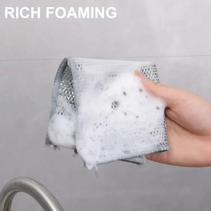 Silver Wire Dish Scrubber Pads – No-Scratch Scouring Cloths