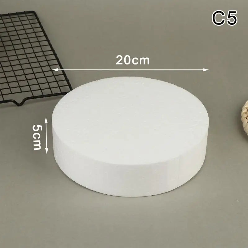 4/6/8/10 Inch Cake Foam Mould PS Foam Flower Decor Cake Dummy Practice Sugarcraft Model DIY Decorations Peaceful Pleasures Health and Wellness C 20x5cm