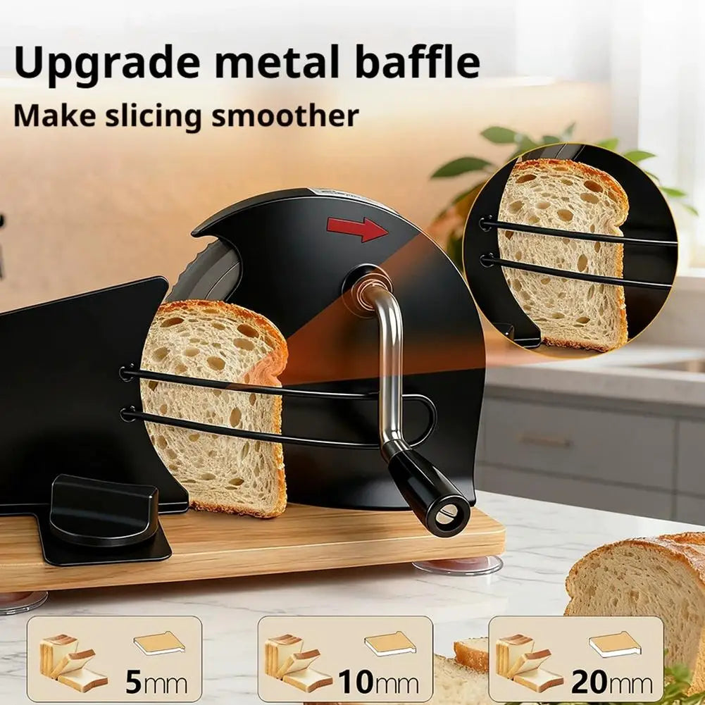 Hand Crank Bread Slicer – 1–20mm Adjustable Stainless Steel