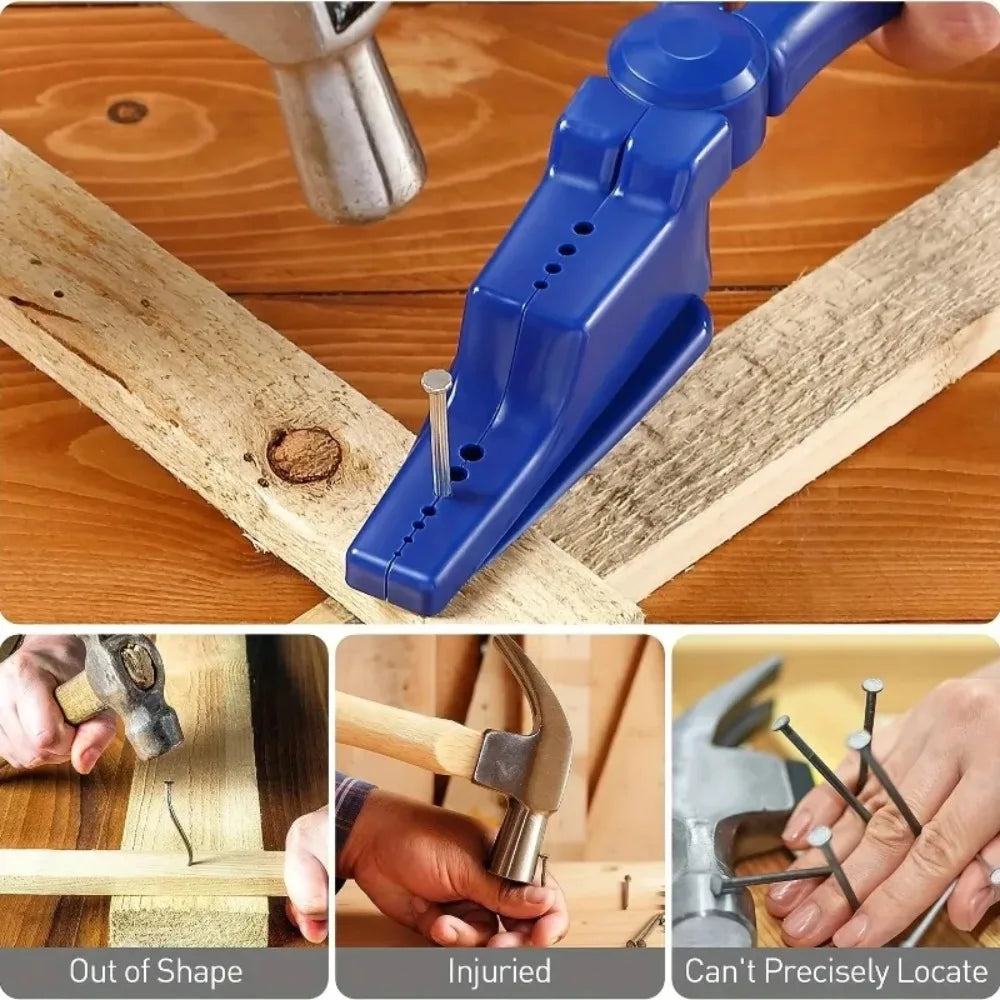 Pointed Nose Nail Pliers Cement Steel Nails Pointed Nose Pliers Safety Hand Guard Nail Hammering Assistant Nail Fixing Tool Peaceful Pleasures Health and Wellness
