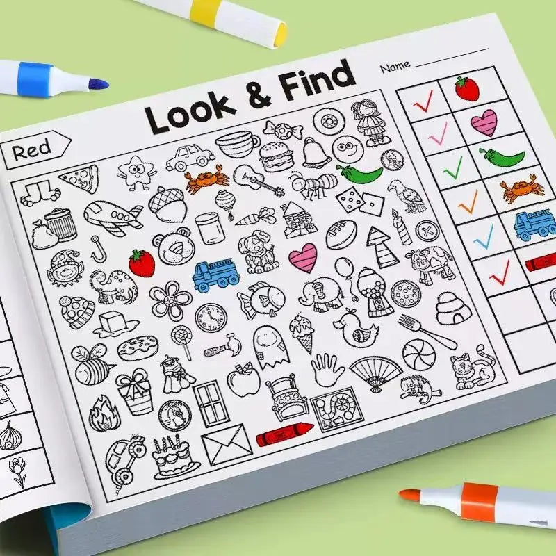 Look Find Shape Workbook Kids Drawing Notebook 32-Page Coloring Book