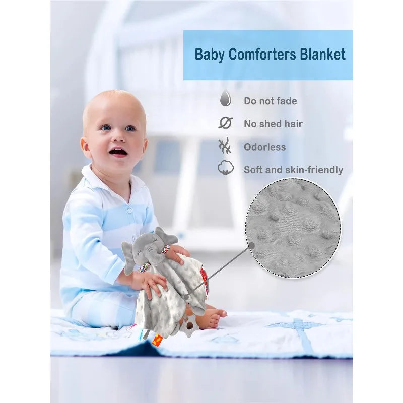 Elephant Baby Comforter Blanket Soft Appease Towel Baby Rattle Animals Toys Soothe Reassure Sleeping Towel Lathe HangingToddler Peaceful Pleasures Health and Wellness