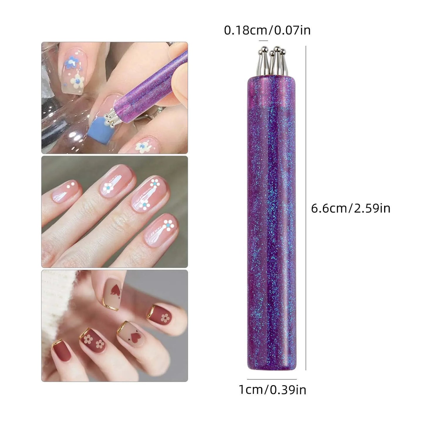 One-Stroke Flower Nail Dotting Pen | 5-Petal Tip, 4 Colors