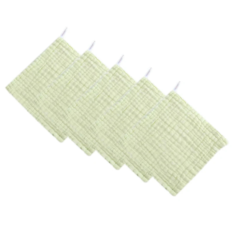 5-Pack Baby Muslin Washcloths | 6-Layer Soft Cotton Gauze Towels