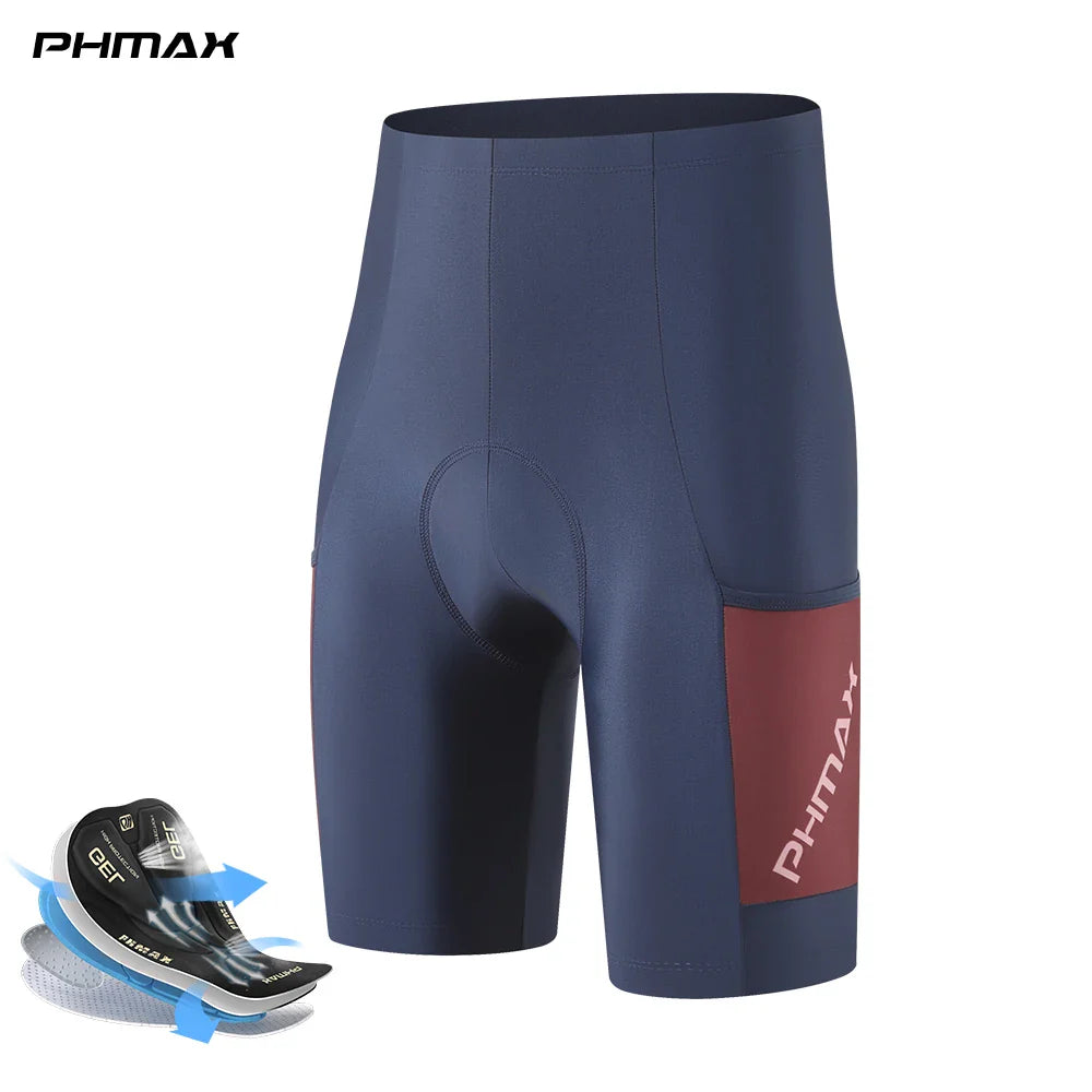 Men's 5D Padded Cycling Shorts – Gel Cushion, Quick-Dry & Pockets