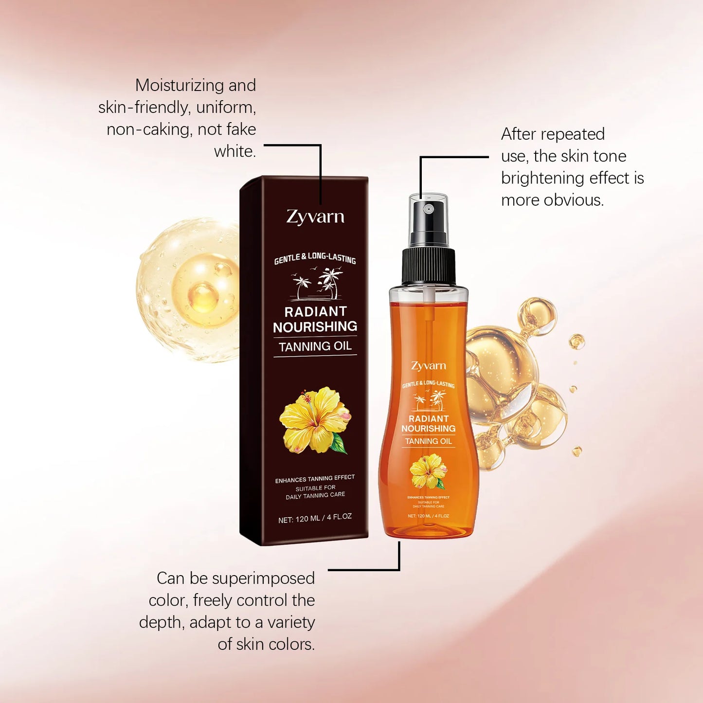 Hoygi Bronzing Tanning Oil – Hydrating Self Tanner, 120ml