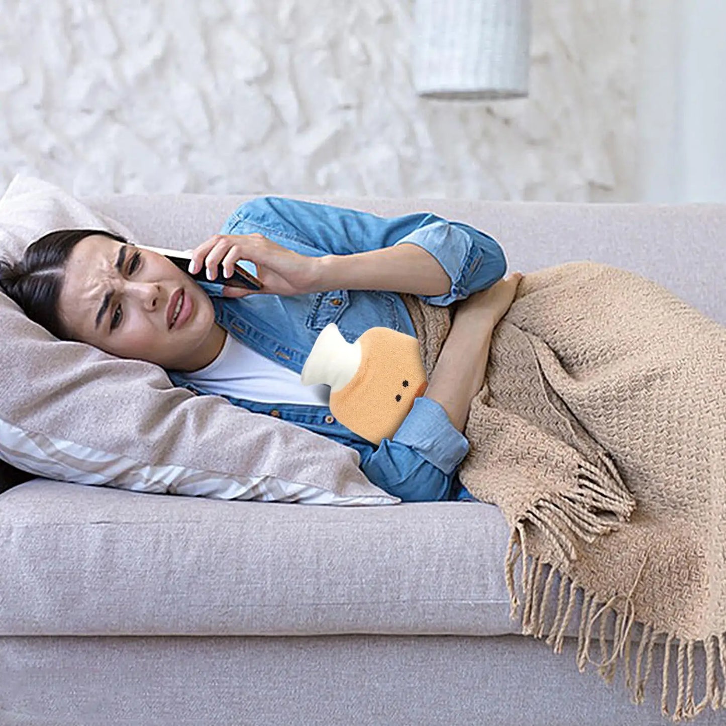 Cute Hot Water Bottle 1000ml with Cover | Body Warmer Bag