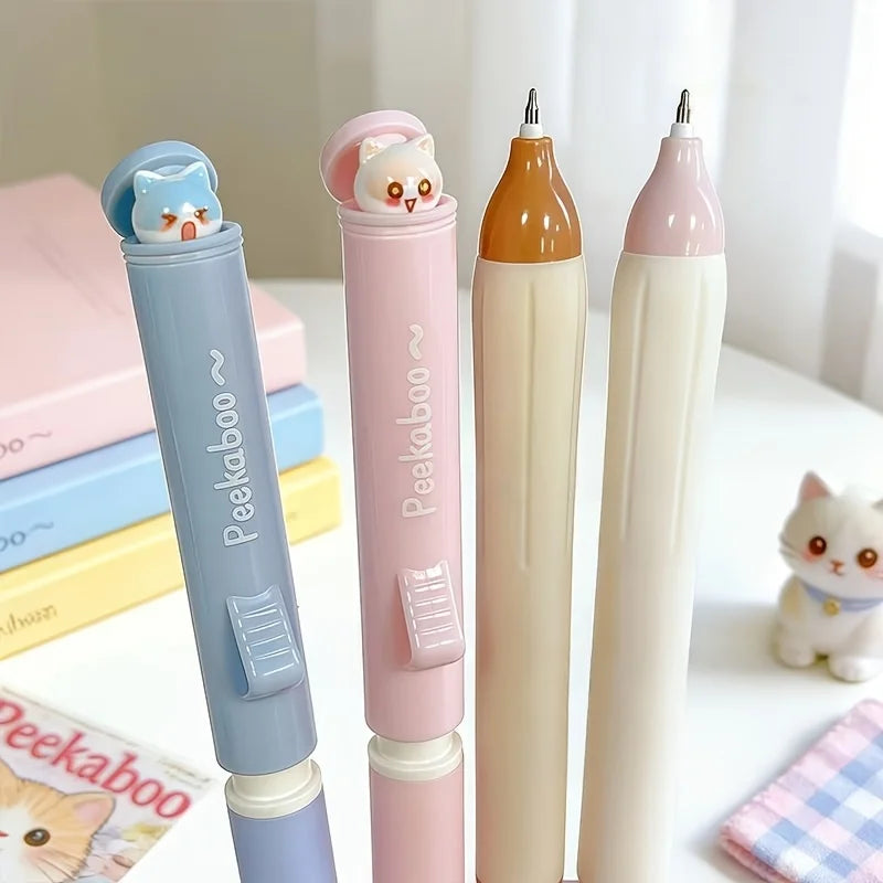 Cute Cat Gel Pens 3-Pack | Quick-Dry, School & Office Gift