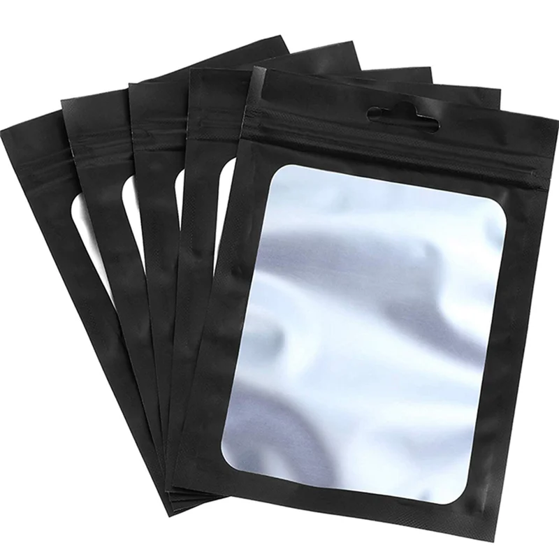 A36T-600 Pieces Resealable Food Storage Bags With Clear Window Coffee Beans Packaging Pouch (Black, 2.4 X 4 Inch) Peaceful Pleasures Health and Wellness