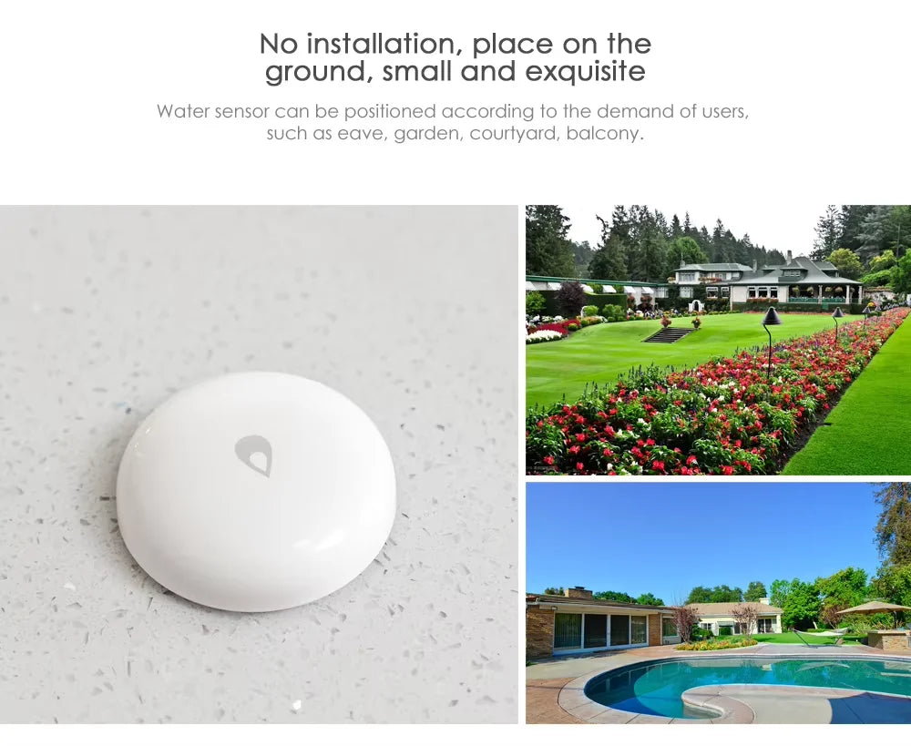 Aqara Water Leak Sensor ZigBee Water Immersing Detector Alarm Security Soaking Sensor Smart Home for Xiaomi Mi Home Homekit APP Peaceful Pleasures Health and Wellness