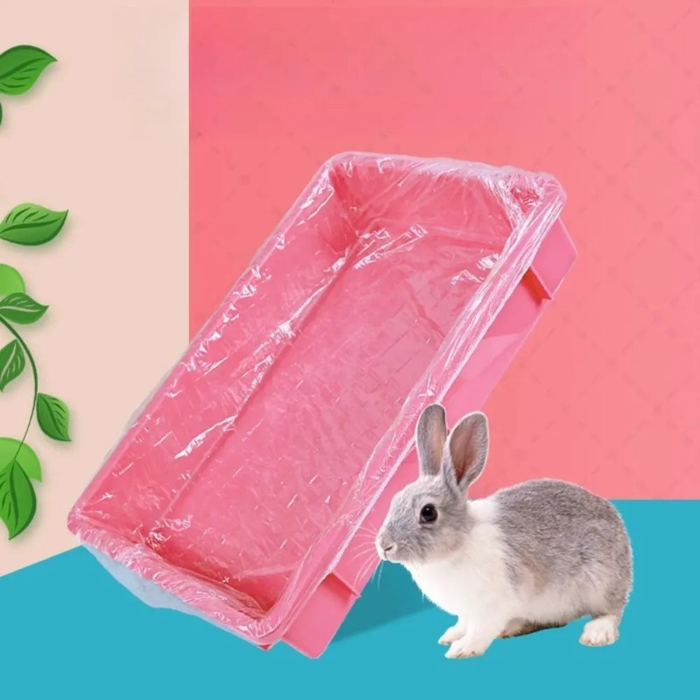 10-Pack Disposable Pet Cage Tray Covers | Elastic Transparent Fit
