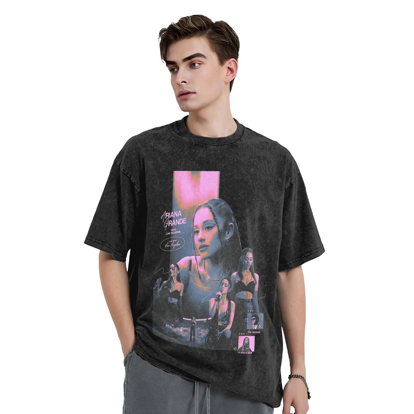 Arianas T-Shirt Beach Grande Vintage T Shirts Casual Fashion Tshirt For Male Short Sleeves Design Tees Peaceful Pleasures Health and Wellness