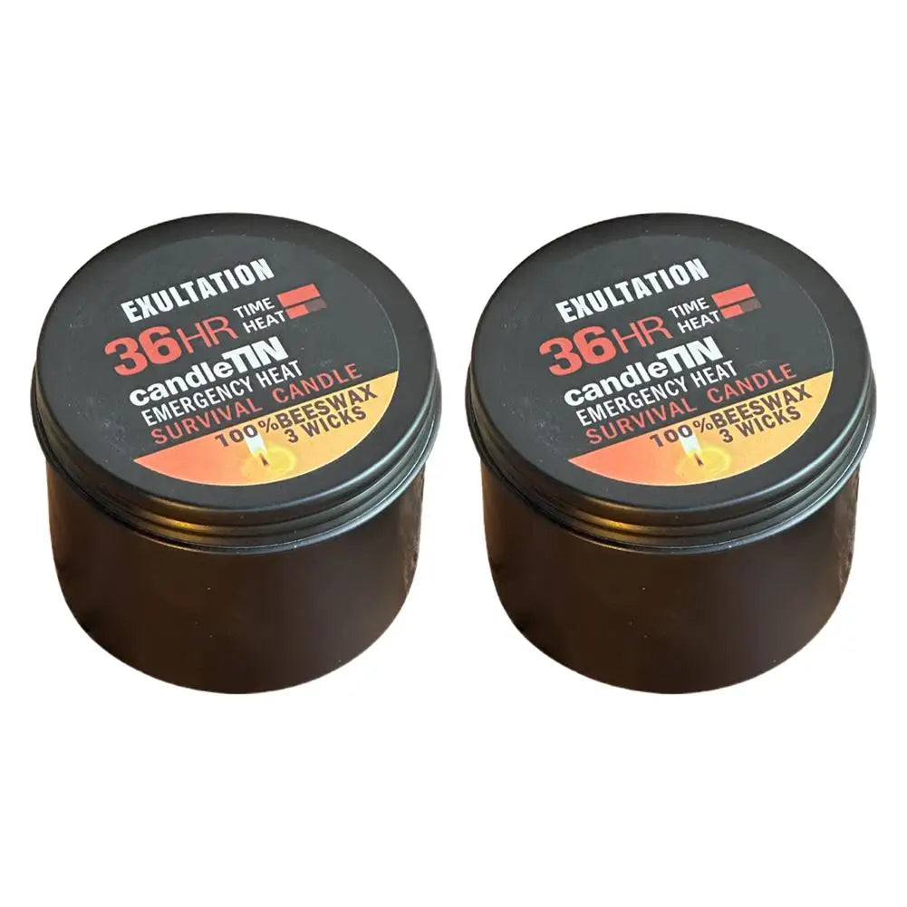 36-Hour Emergency Survival Candle | 3-Wick Soy Wax | 1–3 Pack Emergency Survival Candle Peaceful Pleasures Health and Wellness 2pcs