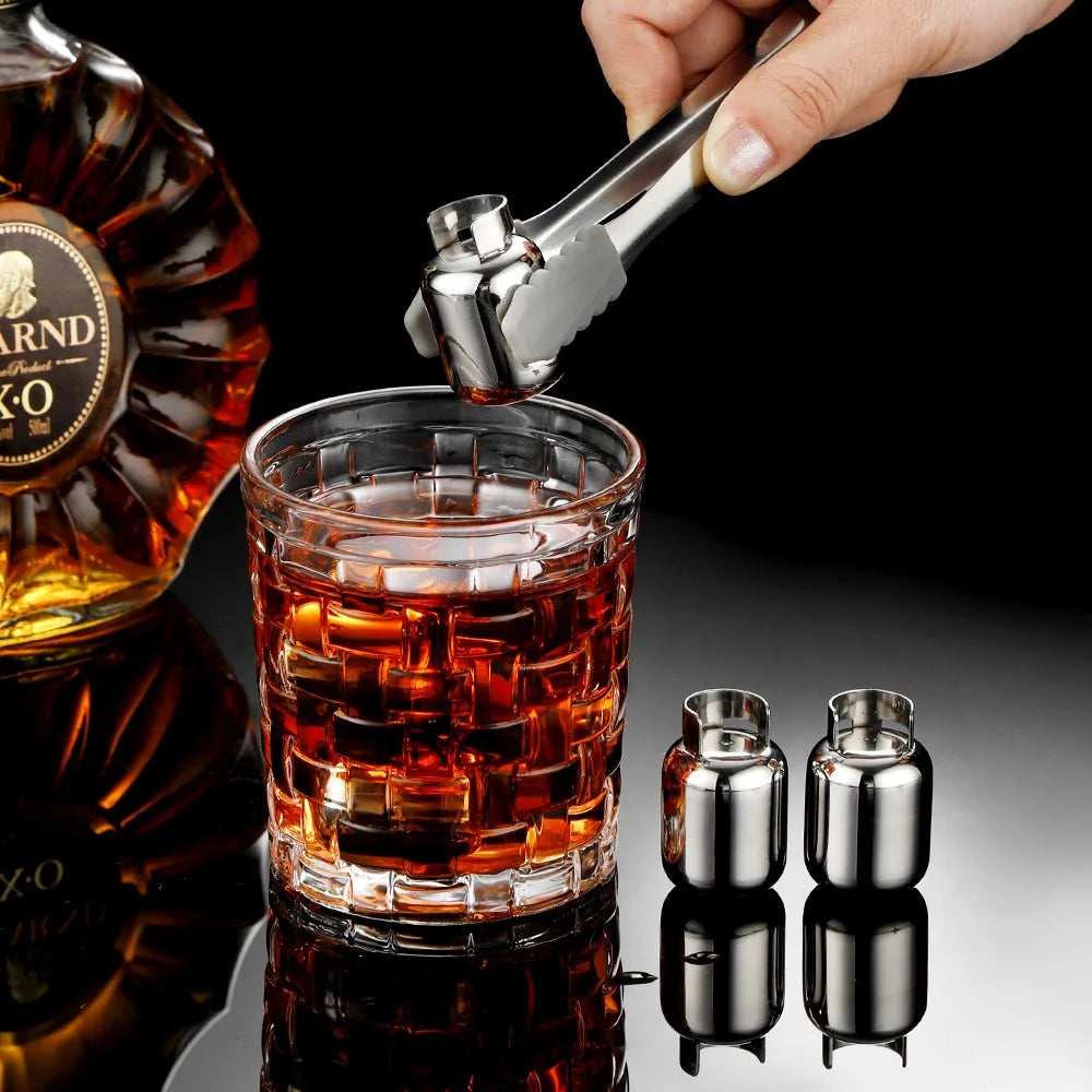 Stainless Steel Ice Cubes Whiskeygas Cylinders Ice Cube Cooler Reusable Whisky Ice Stone Whisky Rocks Bar Wine Cooler Peaceful Pleasures Health and Wellness