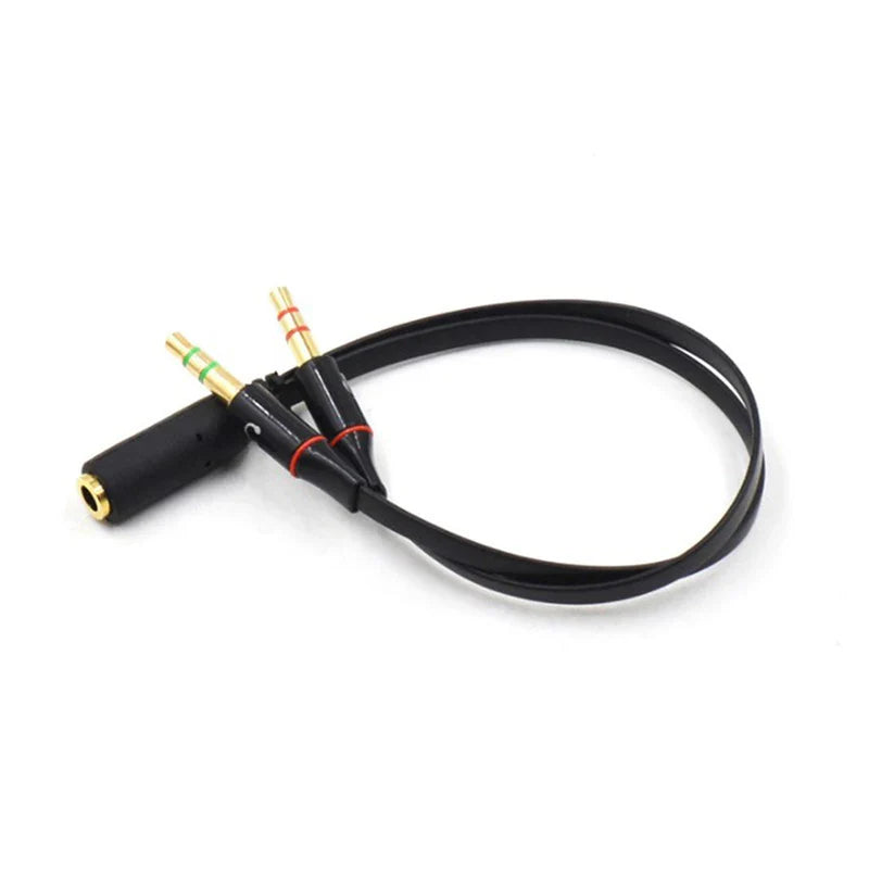 3.5mm TRRS Headset Splitter Adapter – Audio & Mic to 2 Male