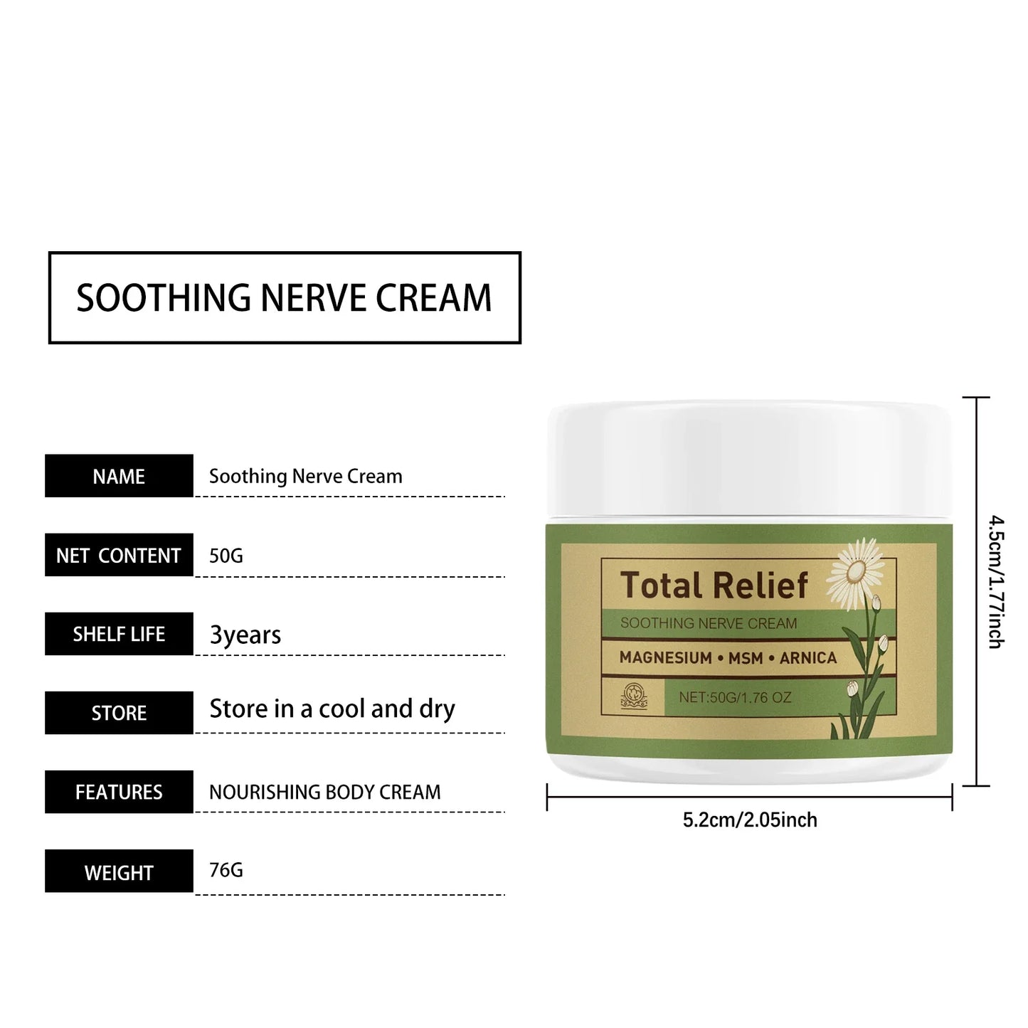 Hoygi Magnesium Body Cream 50g – MSM & Arnica Moisturizer