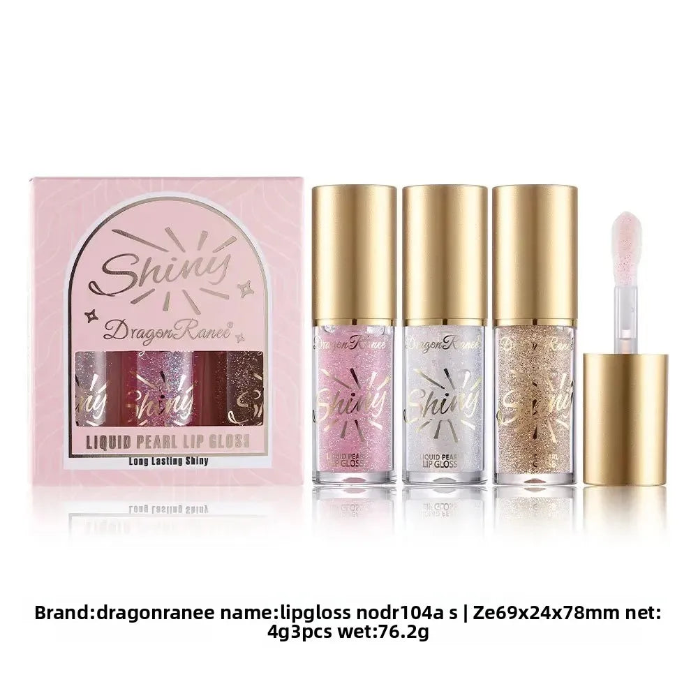 Dragon Ranee Pearl Lip Gloss Set – Shimmer Mirror Glitter Lip Oil
