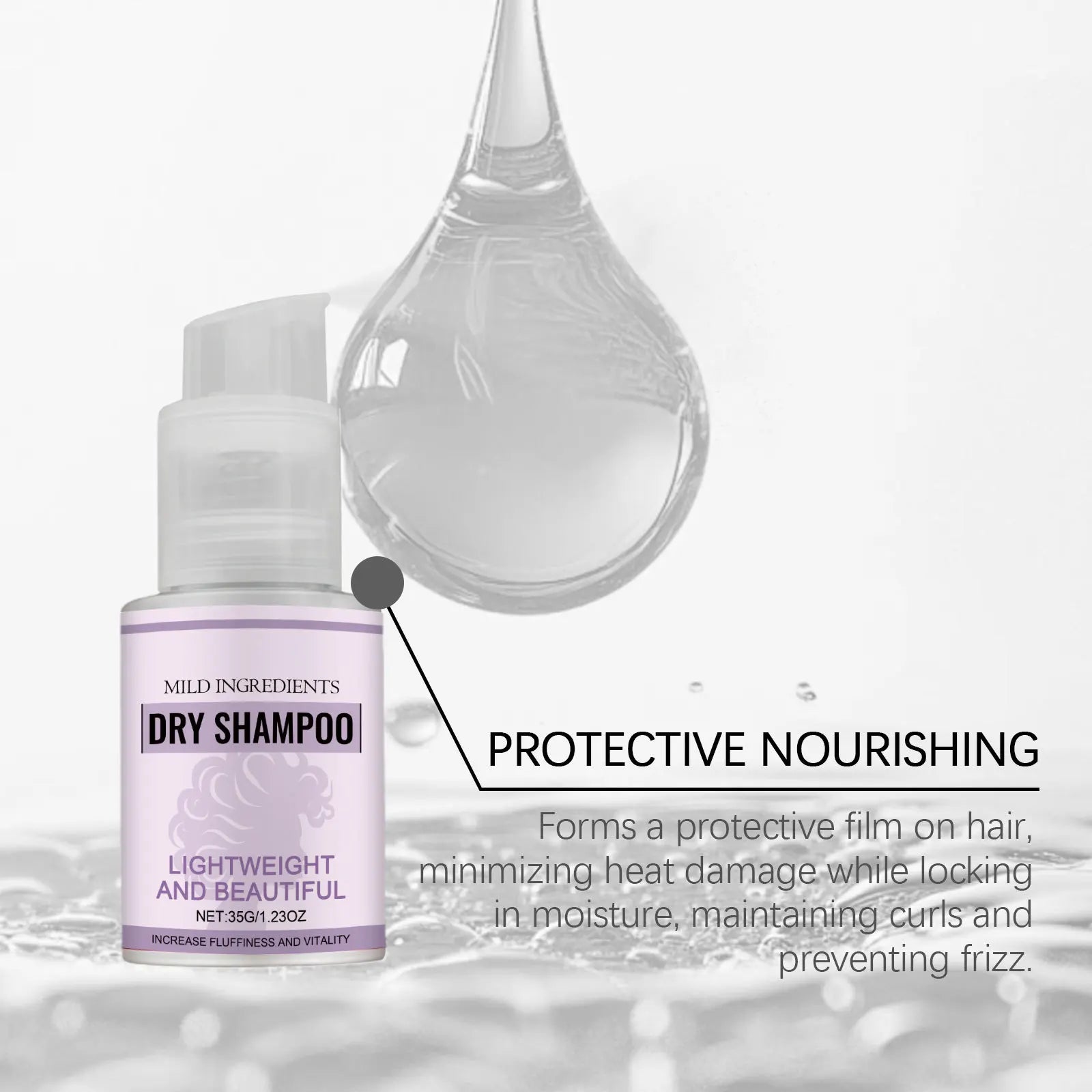 Portable Dry Shampoo Fast Oil Control Lifting Fluffy Hair Root No Rinse Instant Cleaning Travel Friendly Easy Use Dry Hair Spray Peaceful Pleasures Health and Wellness