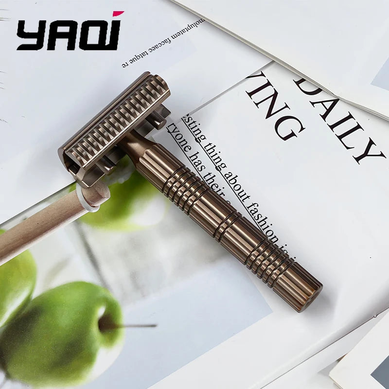 2026 Top Selling！YAQI Vintage Bohemia 316 Stainless Steel Adjustable Baseplate Men Professional Safety Razor Peaceful Pleasures Health and Wellness