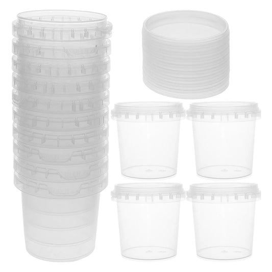 20Pcs Food Packaging Buckets Clear Plastic Storage Containers Airtight Round Buckets for Ice Cream Cupcake Dessert Muffin Milk Peaceful Pleasures Health and Wellness Default Title