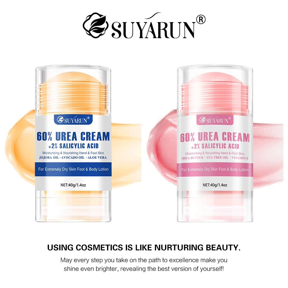 SUYARUN 60% Urea+ 2% Salicylic Acid Foot Cream Stick - Moisturizing, Cracked Heel Repair, Deep Hydration for Dry Feet. Peaceful Pleasures Health and Wellness