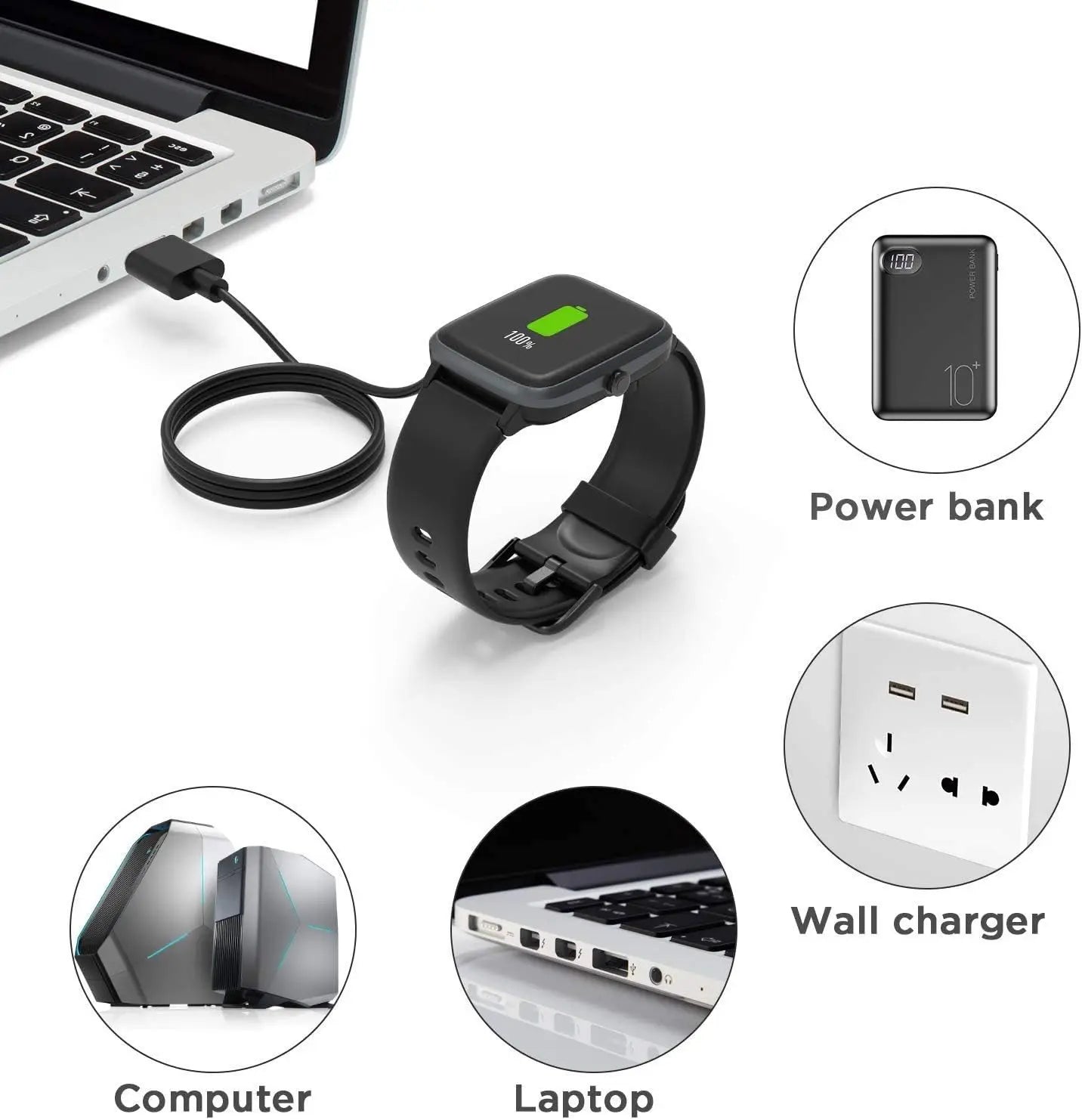 USB Charger Cable for Mibro Smart Watch GS Pro A2 A3 T1 T2 C2 Peaceful Pleasures Health and Wellness