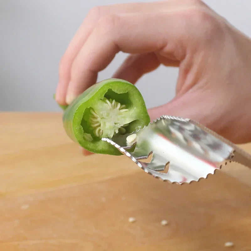 Stainless Steel Chili Corer Pepper Seed Remover Bitter Gourd Core