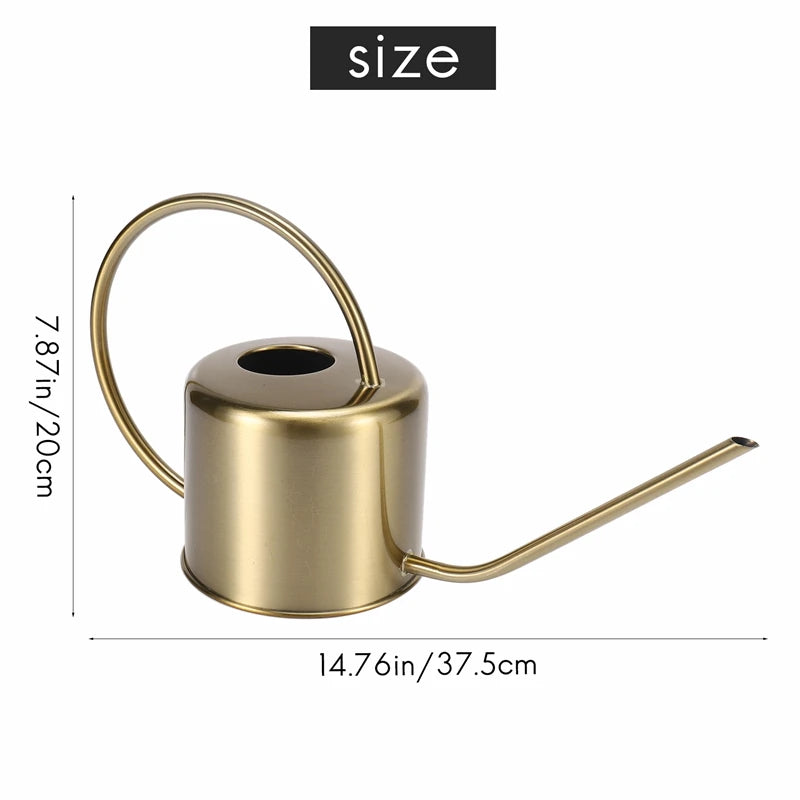 Golden Stainless Steel Watering Can 1300ml | Indoor & Outdoor