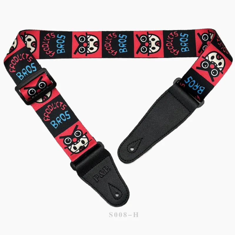 PP Guitar Strap Electric Wood Heat Transfer Musical Instrument Printed