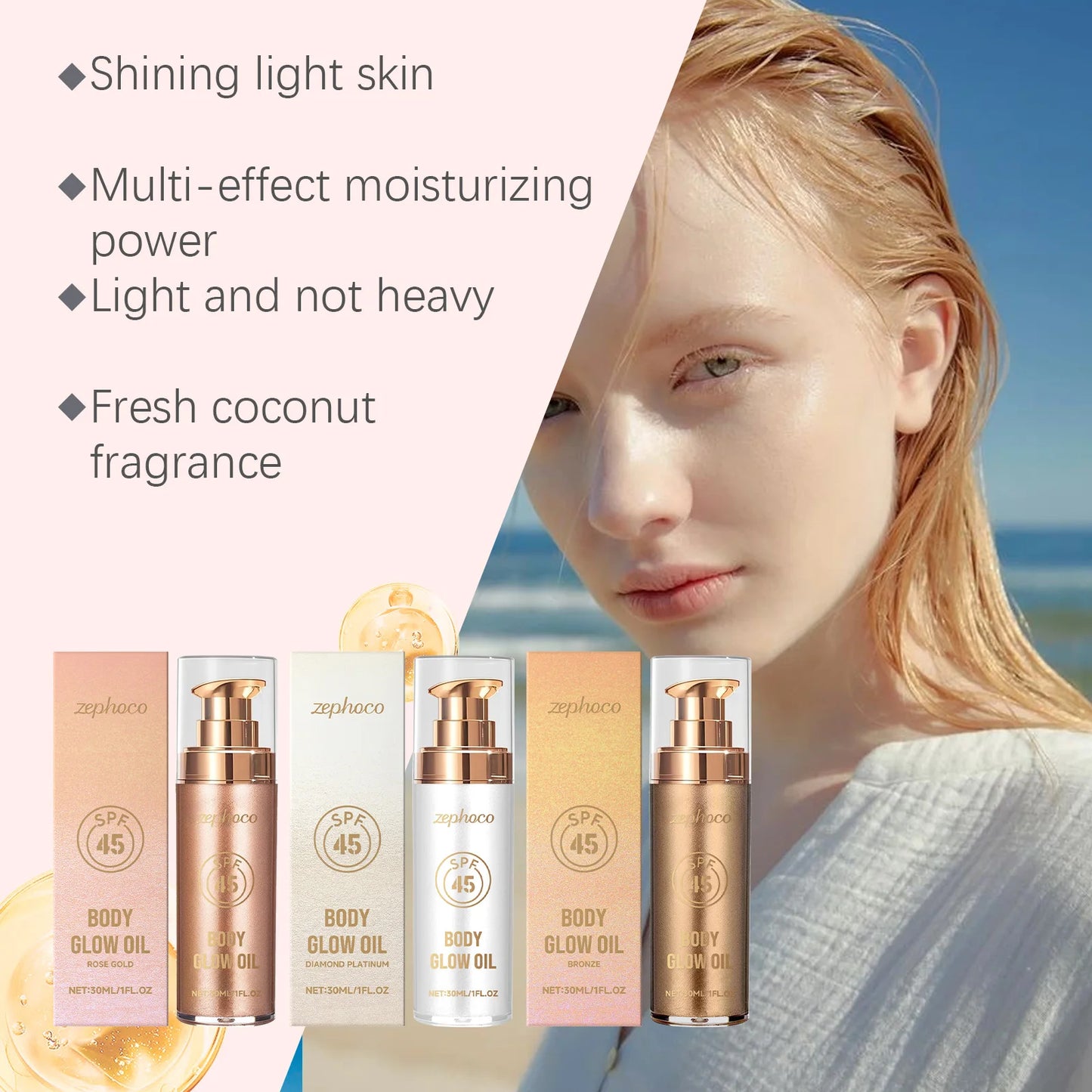 30ml Body Shimmer Glitter Oil | Coconut Moisture & Glow