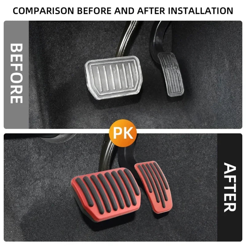 Futhope Car Foot Pedal Pads Covers For Tesla Model 3 Y Highland 2021-2024 Litchi grain anti Slip Accelerator Brake Rest Pedal Peaceful Pleasures Health and Wellness