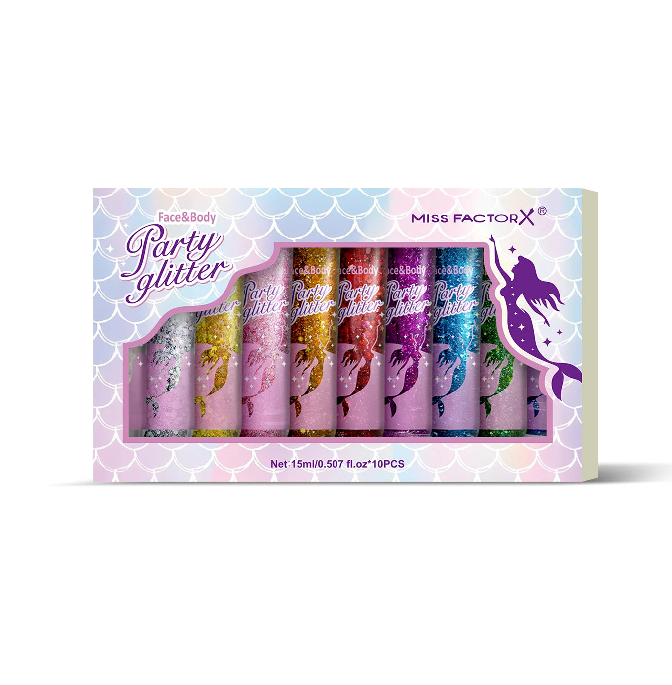 10 piece body glitter gel, carnival face glitter cosmetics suitable for women, shiny thick hair glitter, carnival accessories fo Peaceful Pleasures Health and Wellness 10 color glitter set