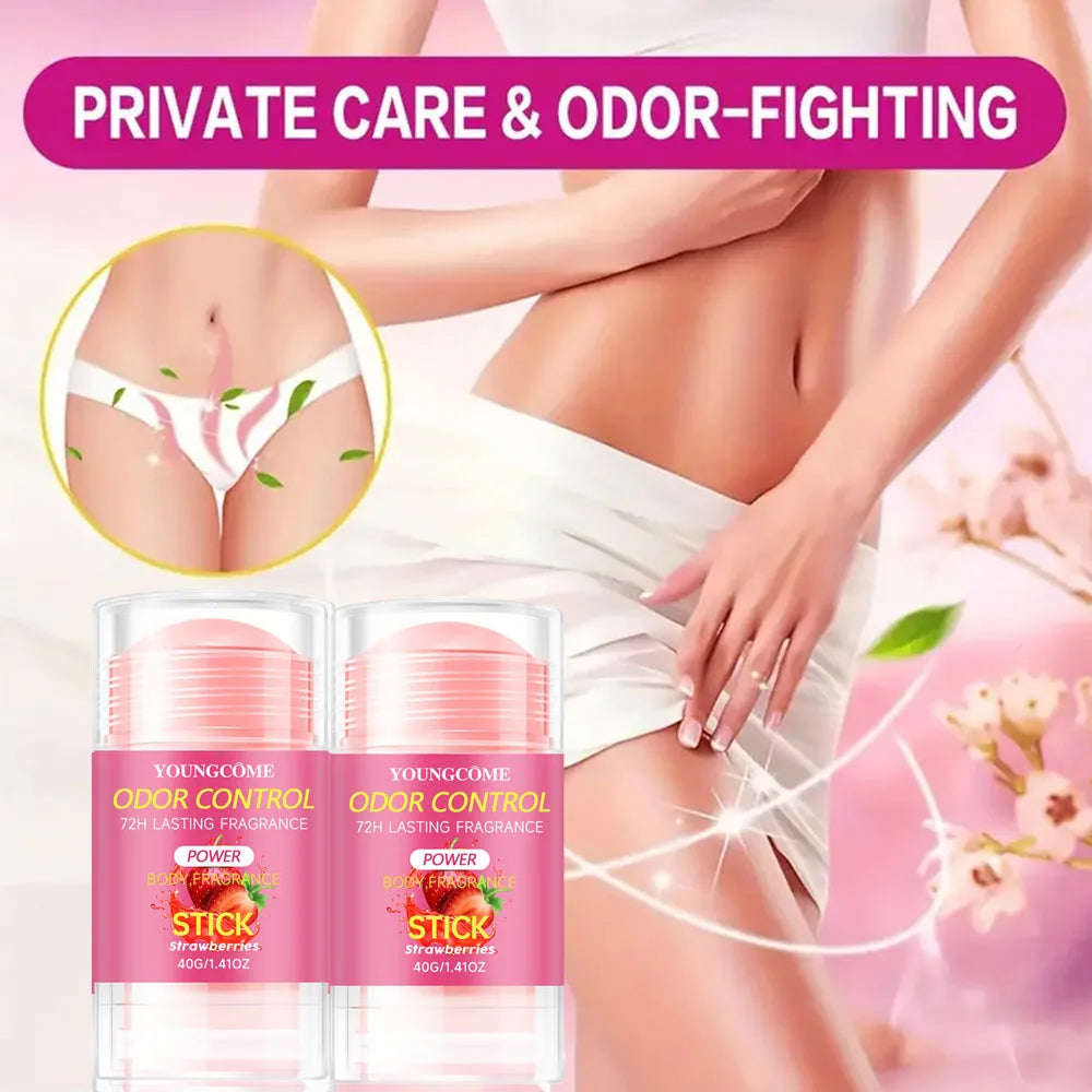YOUNGCOME Strawberry Deodorant – 72H Aluminum-Free for Women