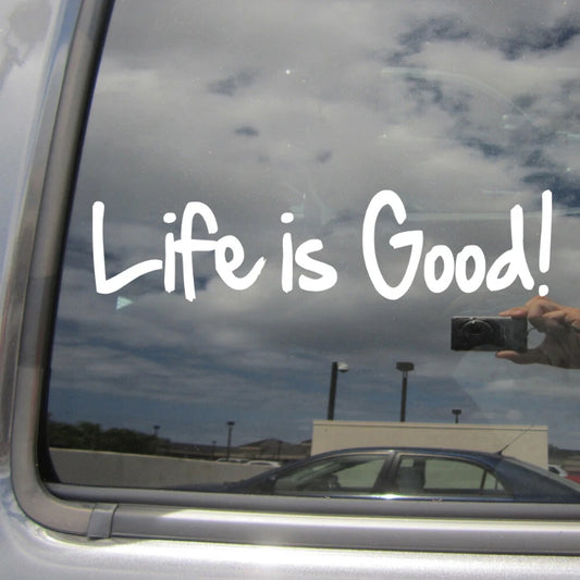 2pcs 2inch x 8inch Life Is Good Car Bumper Window Vinyl Decal Sticker Peaceful Pleasures Health and Wellness black