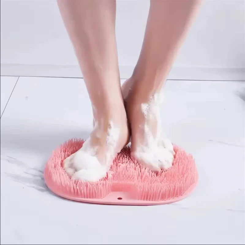 Silicone Foot Scrubber & Back Massage Pad for Shower