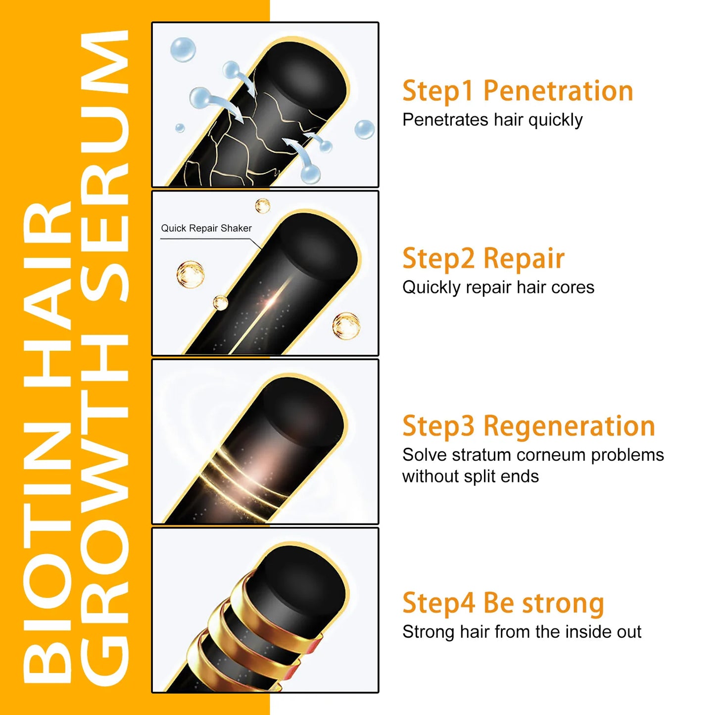 EELHOE Biotin Hair Serum for Strengthening and Nourishing Peaceful Pleasures Health and Wellness