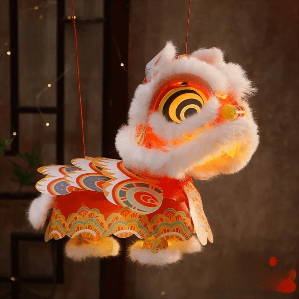 New Year Spring Festival Lantern Festival Year of The Horse Lion Dance Lantern Handmade DIY Kids Craft Kit Festival Decoration Peaceful Pleasures Health and Wellness