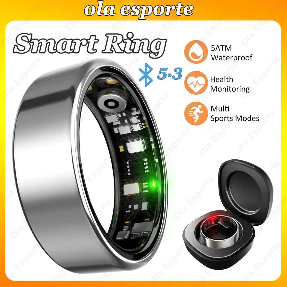 2026 New Smart Ring Men Women, Heart Rate Blood Oxygen and Sleep Monitor Smartring IP68 & 5ATM Waterproof, Multi-sport Mode Ring Peaceful Pleasures Health and Wellness ProSilver 14