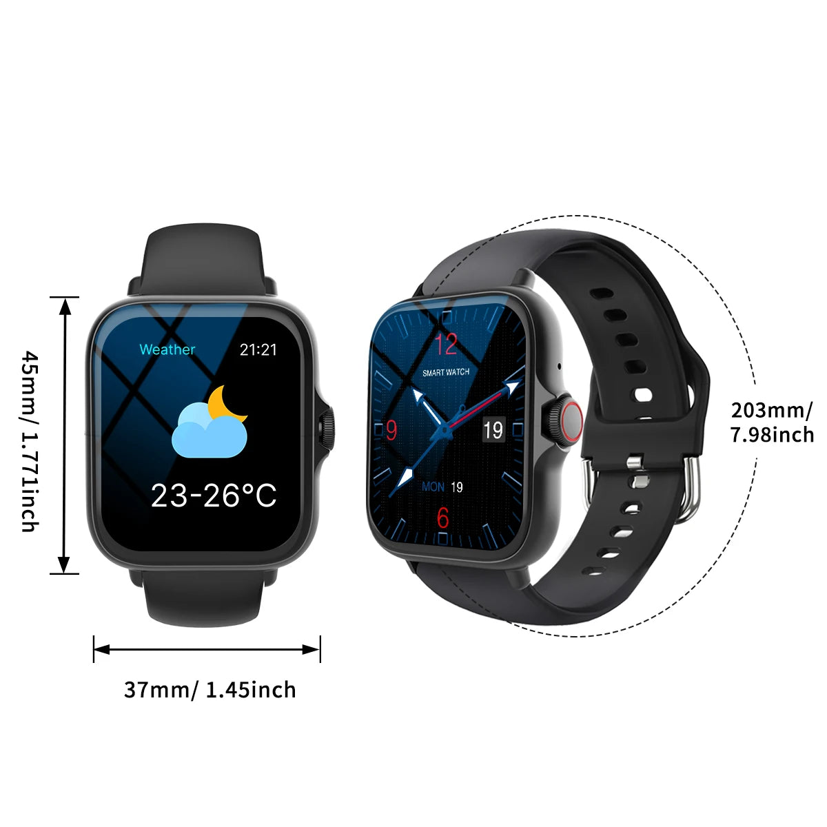 LOMAXFR 1.68" Unisex Smart Watch – Calls, Fitness & Music