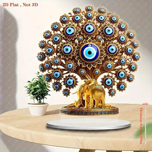 2D Acrylic Arabian Camel & Evil Eye Tree Desk Figurine Desk Figurine Oasis Select