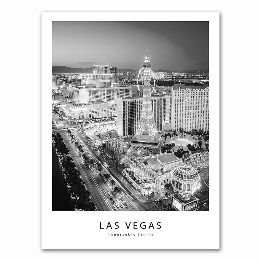 Modern New York London Paris City Wall art Landscape Posters and Prints Black And White Pictures for Living Room Home Decor Peaceful Pleasures Health and Wellness 0457-07 30x40cm