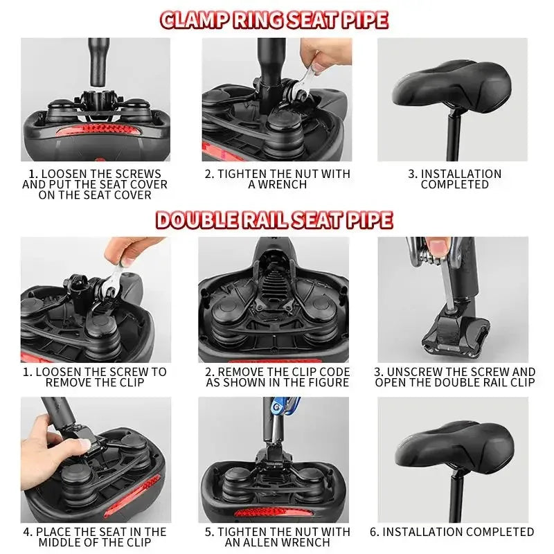 Dual shock-absorbing ball memory foam waterproof wide bike saddle for stationary bike/exercise bike/mountain bike/road bike etc. Peaceful Pleasures Health and Wellness