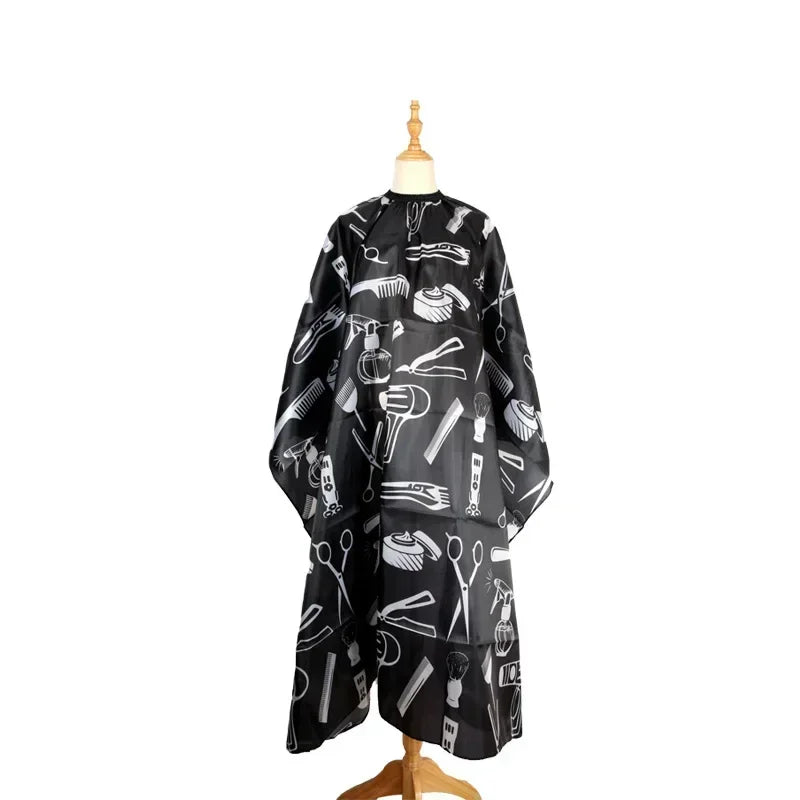 Hairdressing Coth Pattern Cutting Hair Waterproof Cloth Salon Barber Cape Professional Hair Stylist Retro Aprons Haircut Cape Peaceful Pleasures Health and Wellness Black White