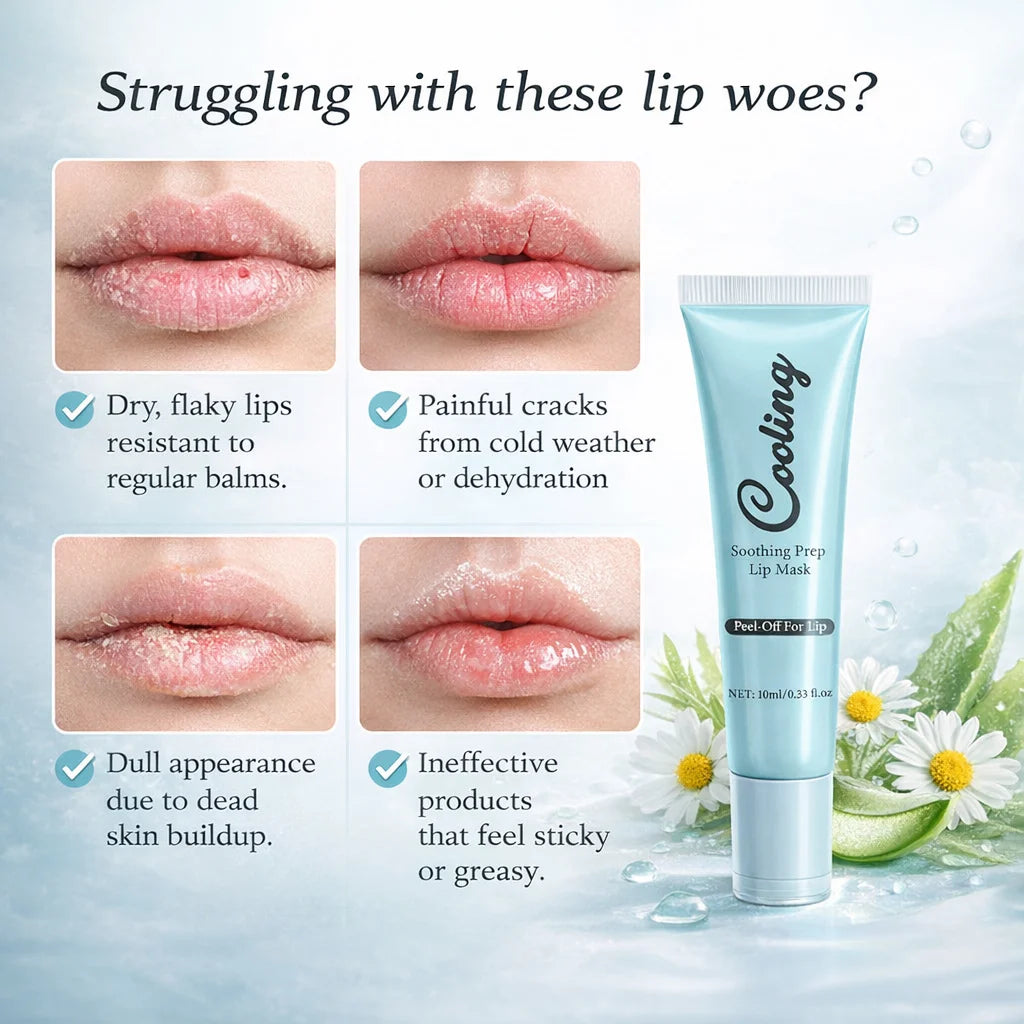 Soothing Prep Lip Mask- Cooling Peel-Off Lip Mask for Smoother Lip Prep ,Hydrating & Moisturizing Lips for Women, 10ml Peaceful Pleasures Health and Wellness
