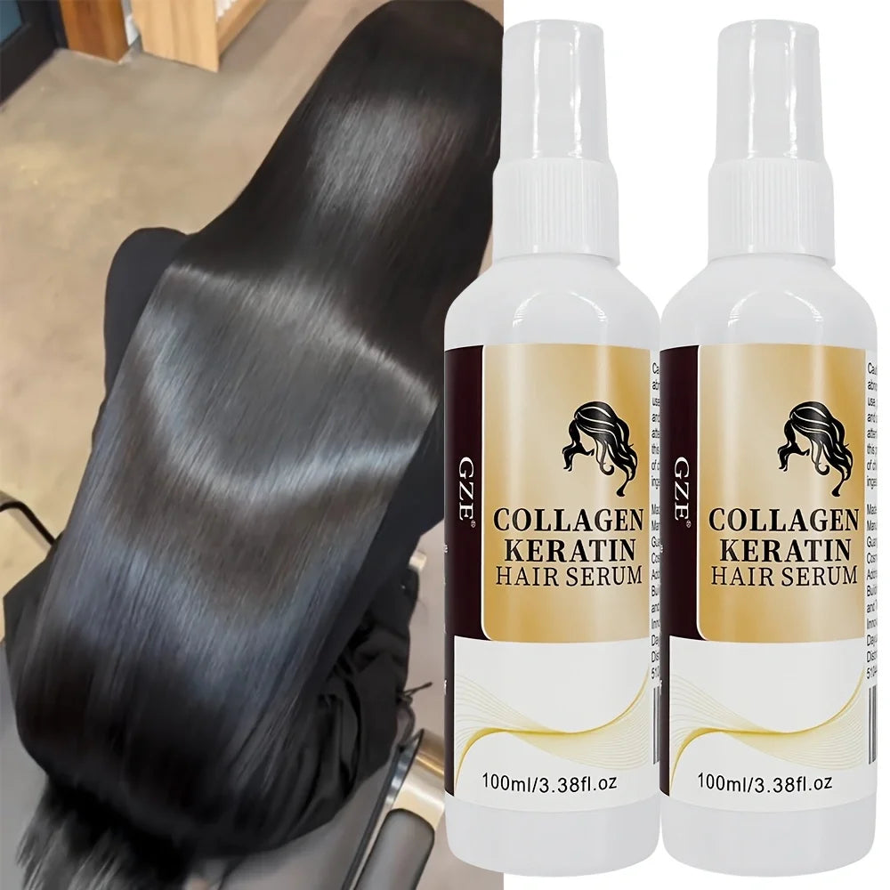 GZE Collagen Keratin Hair Serum 2-Pack | Repair & Hydrate