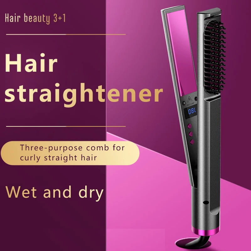 Professional Hair Straightener Infrared and Steam Flat Iron Salon Ceramic Hair Straightening Curler for Hairstyles Peaceful Pleasures Health and Wellness