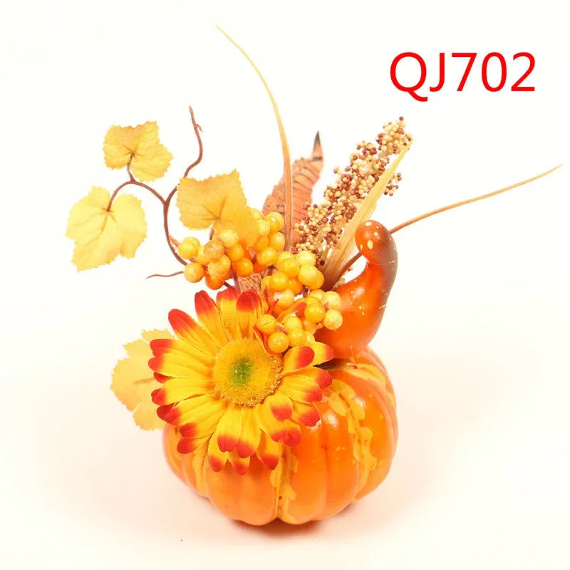 Halloween Simulation Pumpkin Table Ornament Maple Leaf Pomegranate