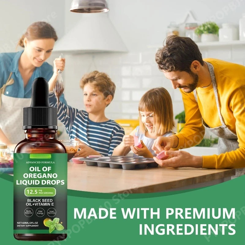 Oregano Oil Drops with Black Seed Oil & Vitamin E – 60ml