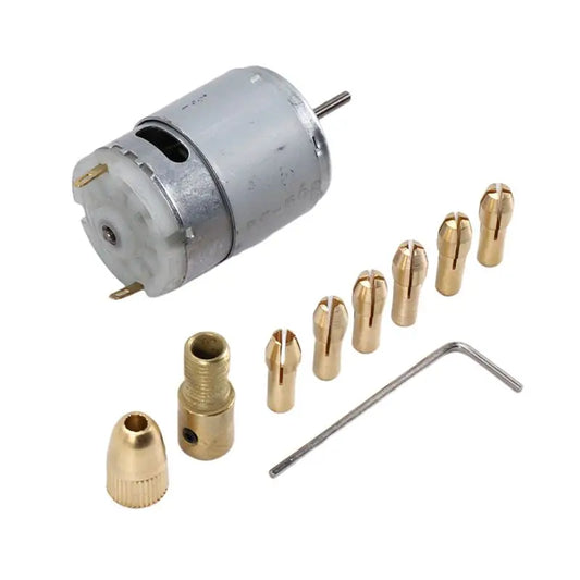 A36T-1Pc Dc 12V 500Ma Mirco Motor With 6Pcs 0.5-3.2Mm Drill Collet Electric Pcb Tool Set Peaceful Pleasures Health and Wellness Default Title